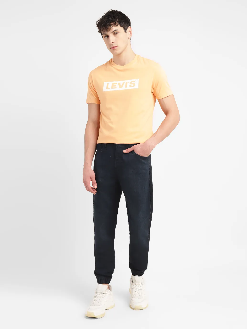 Men's Regular Fit Dark Indigo Joggers - Image 7