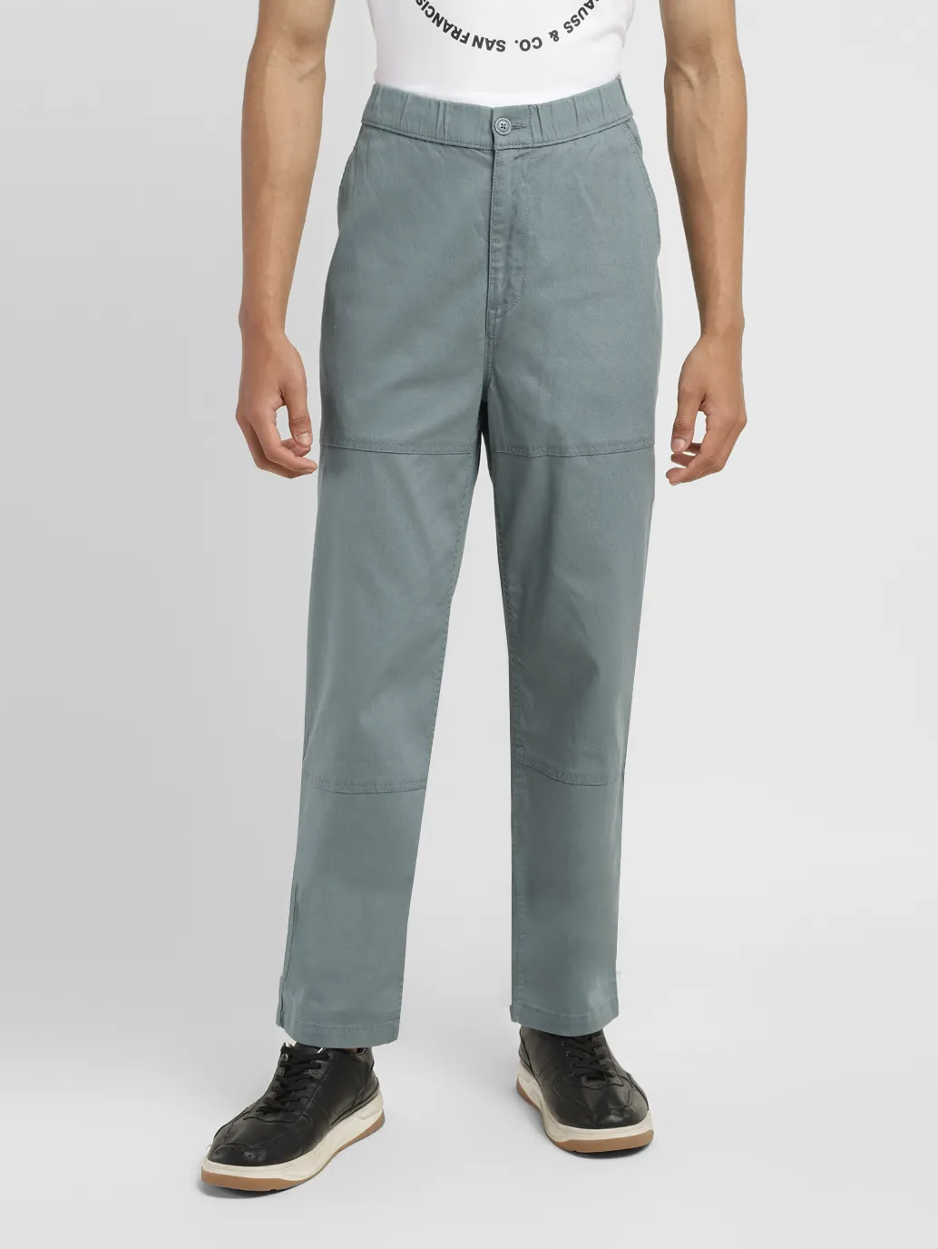 Men's Regular Fit Green Joggers - Image 2