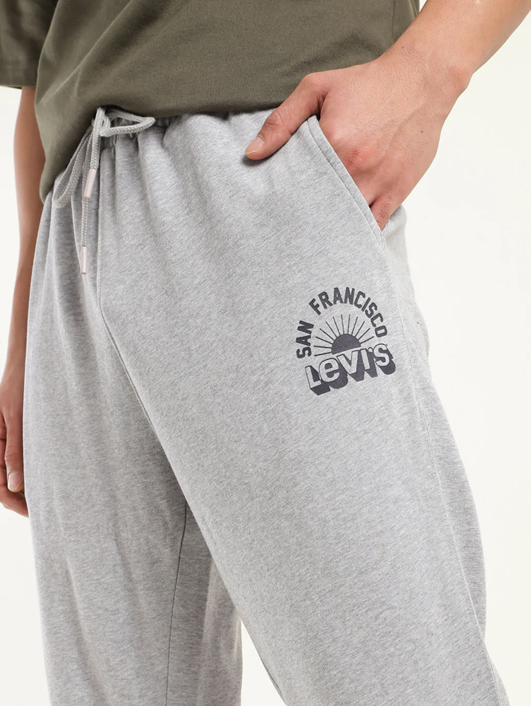 Men's Regular Fit Grey Joggers - Image 4