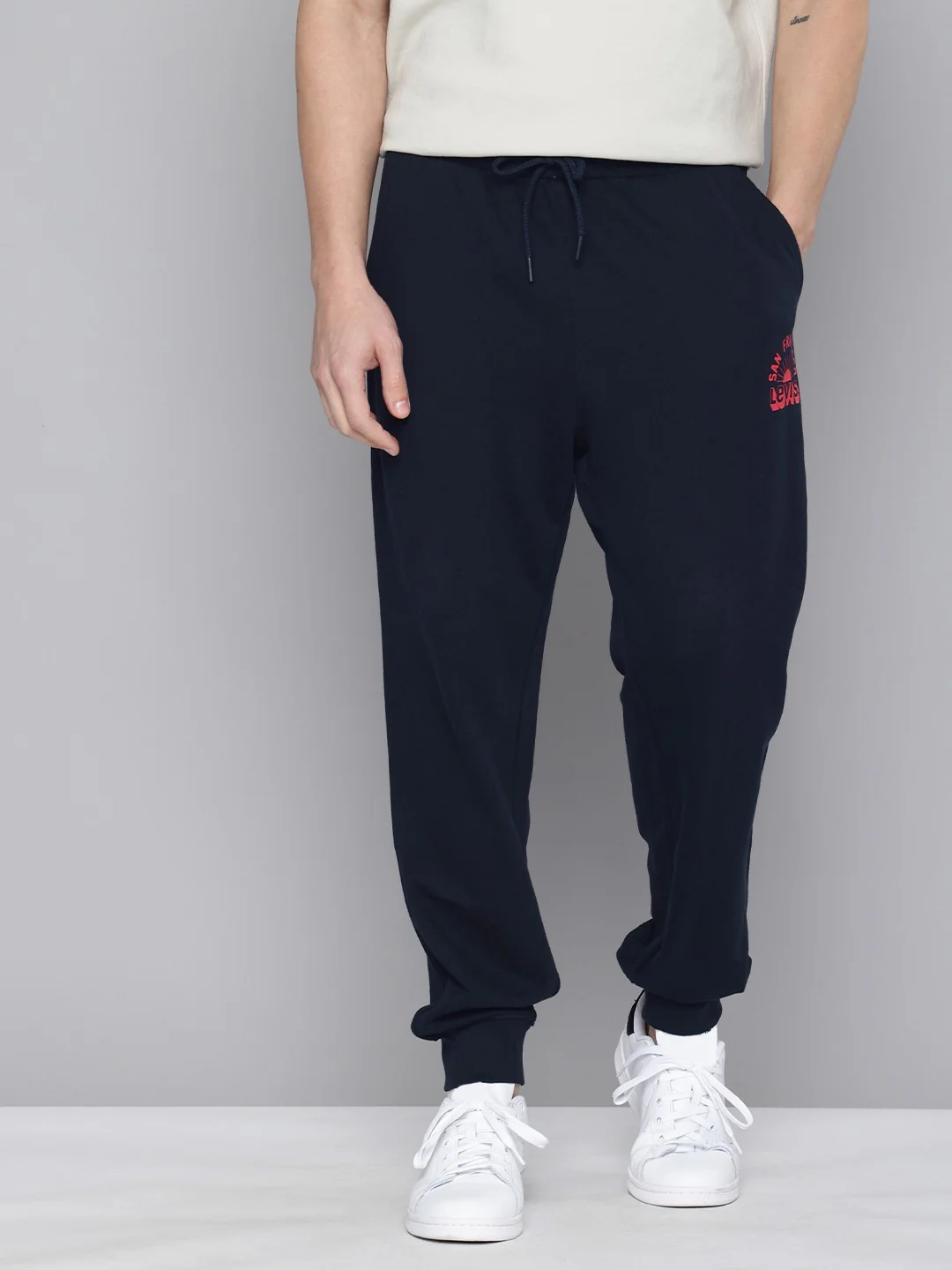 Men's Regular Fit Navy Joggers - Image 3