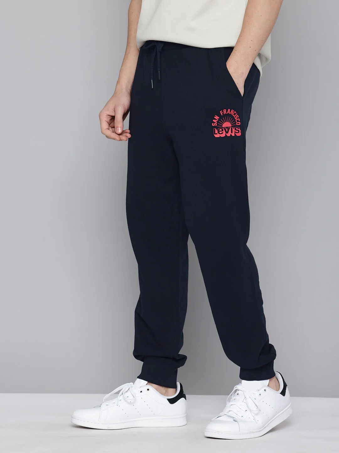 Men's Regular Fit Navy Joggers - Image 4