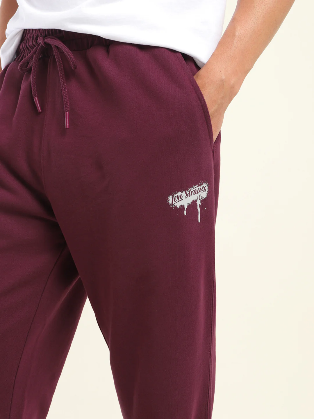 Men's Regular Fit Red Joggers - Image 4