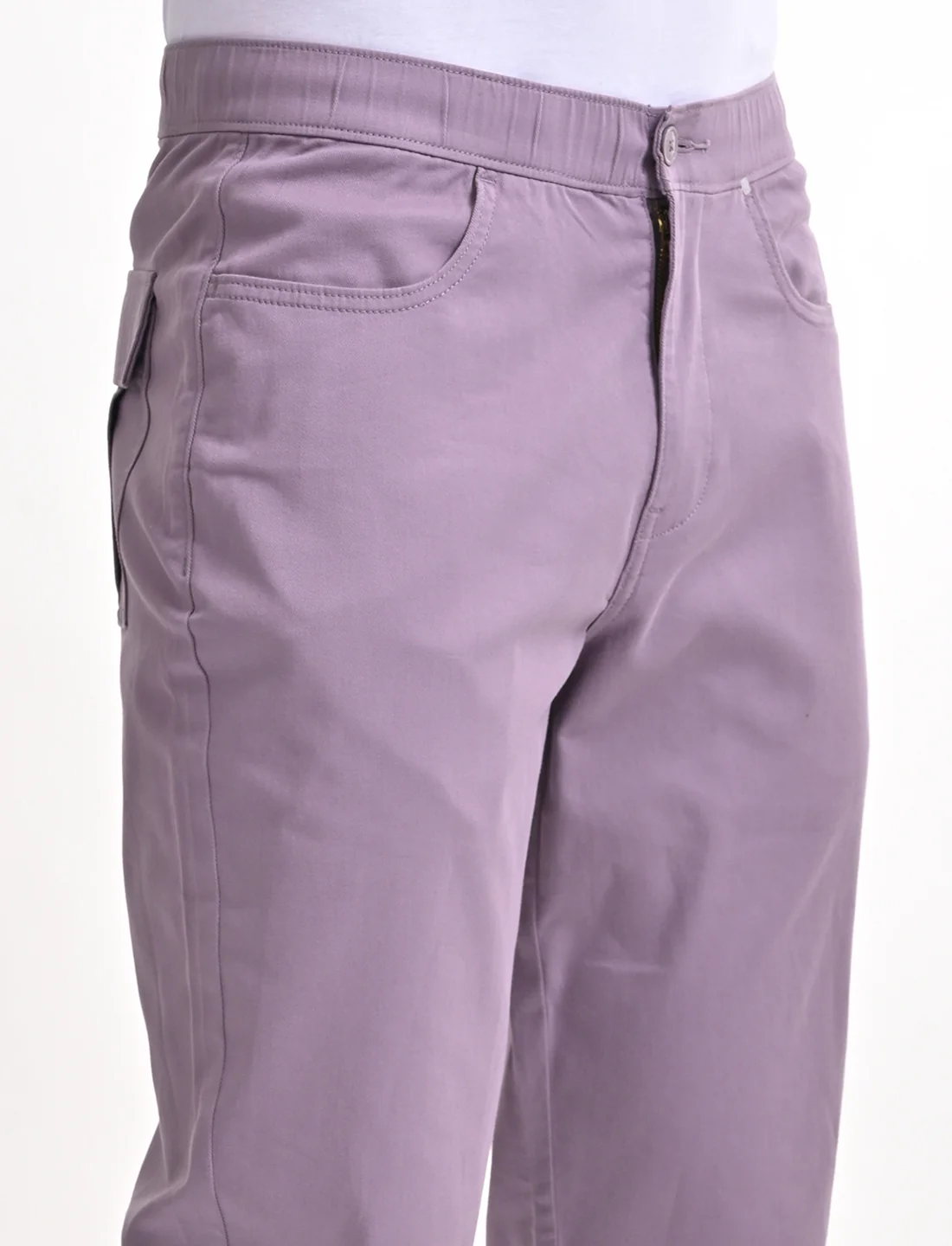 Men's Relaxed Fit Purple Jogger Cargos - Image 6