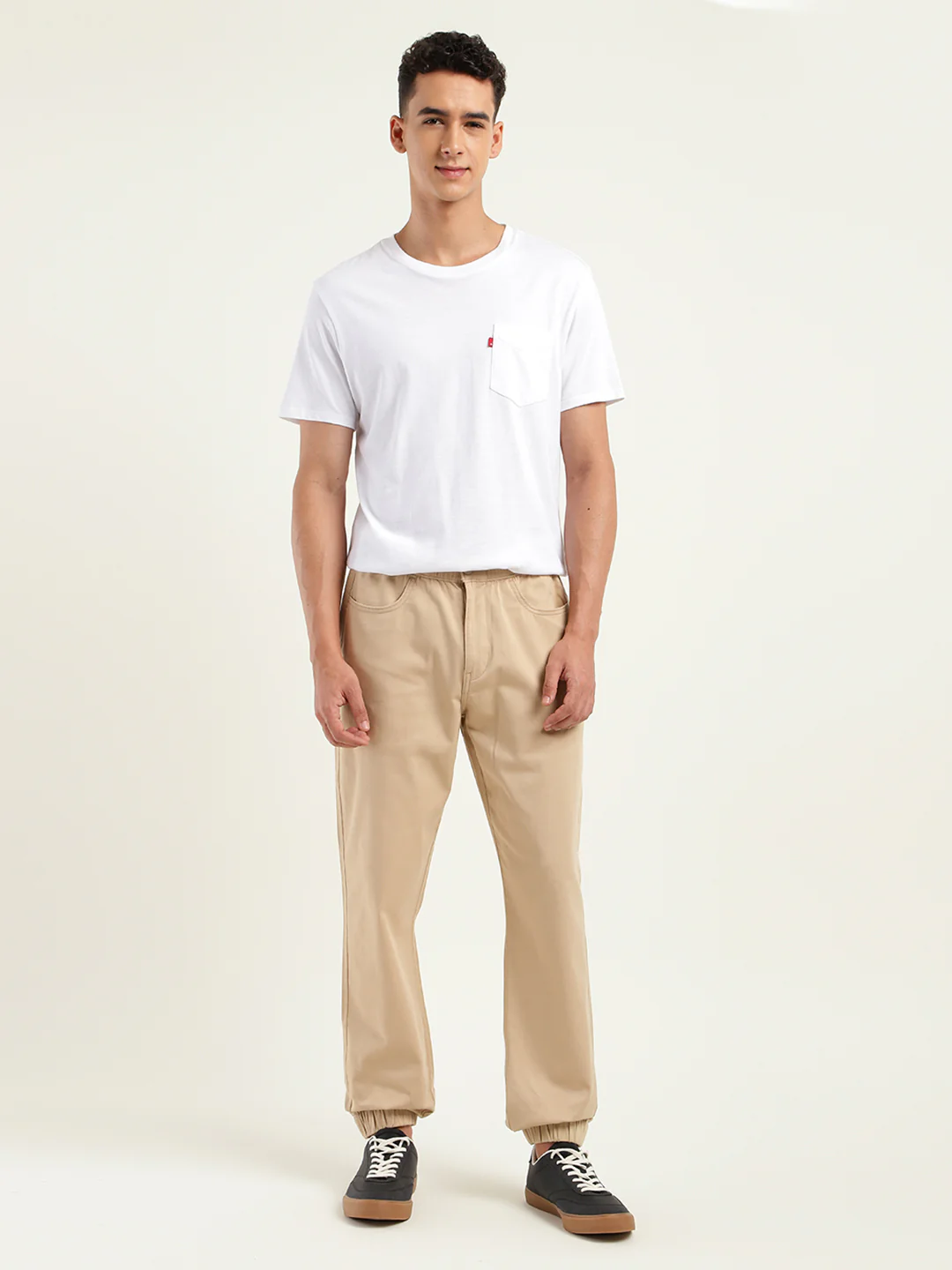 Men's Relaxed Fit Khaki Cargo Trousers - Image 2