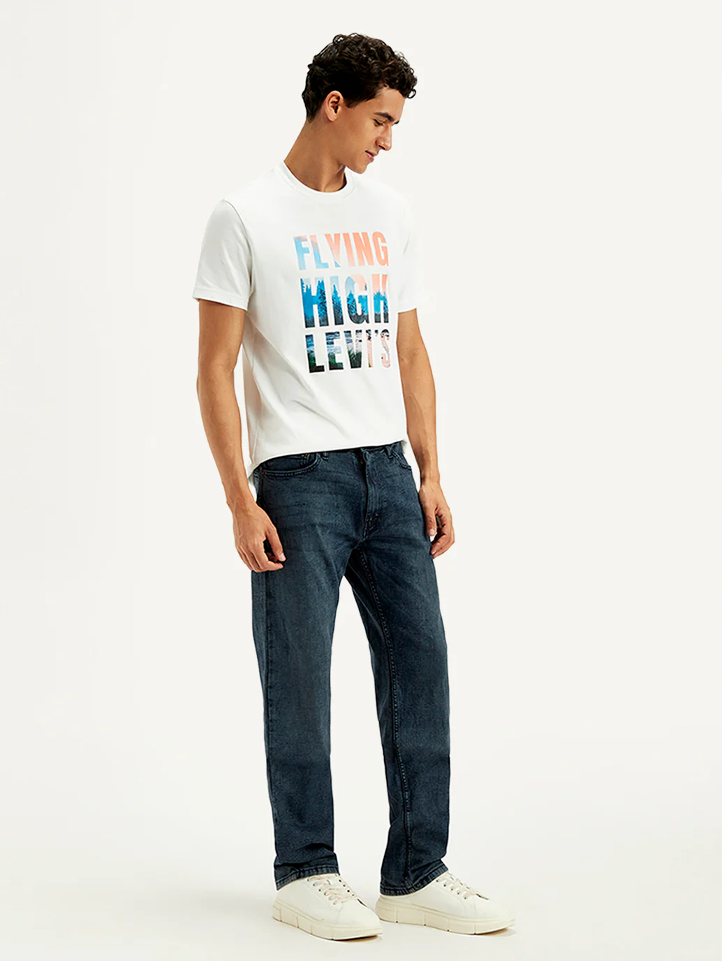 Men's 555'96 Blue Relaxed Straight Fit Mid Rise Jeans - Image 3