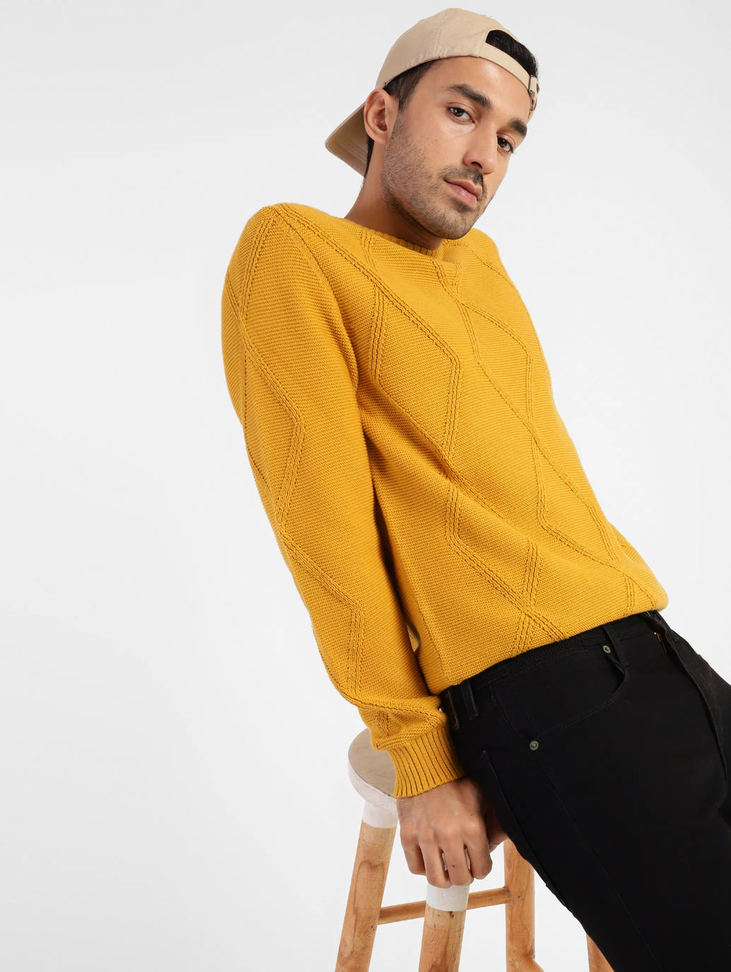 Men's Self Design Crew Neck Sweater - Image 2