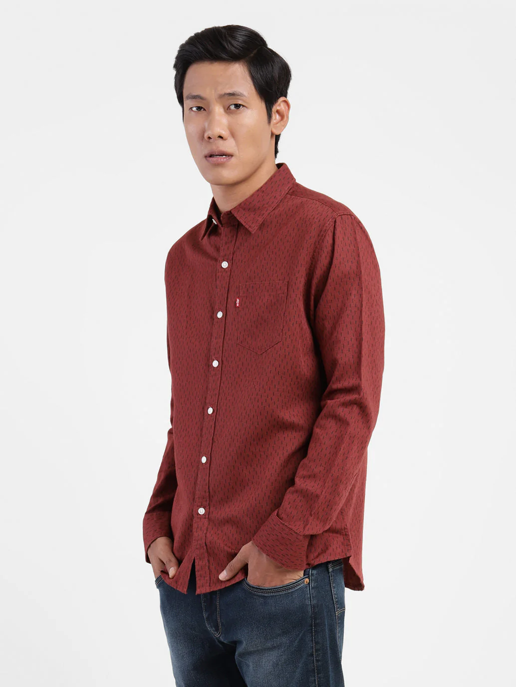 Men's Printed Spread Collar Shirt - Image 3