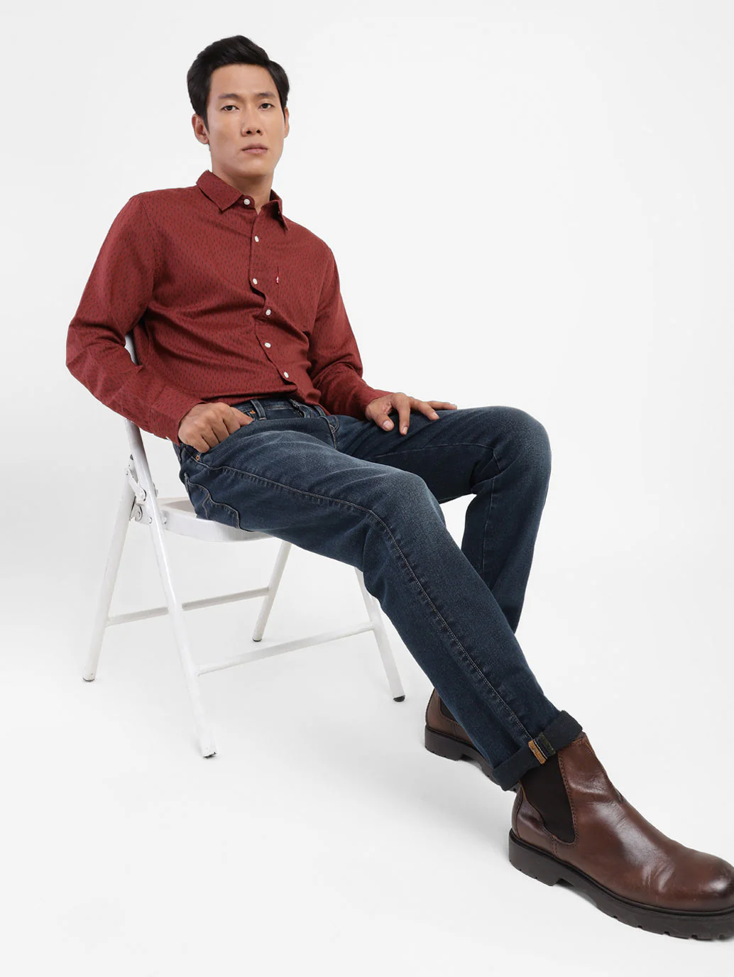 Men's Printed Spread Collar Shirt - Image 5