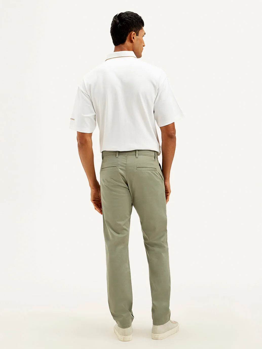 Men's Green Authentic Straight Fit Chino Pants - Image 4