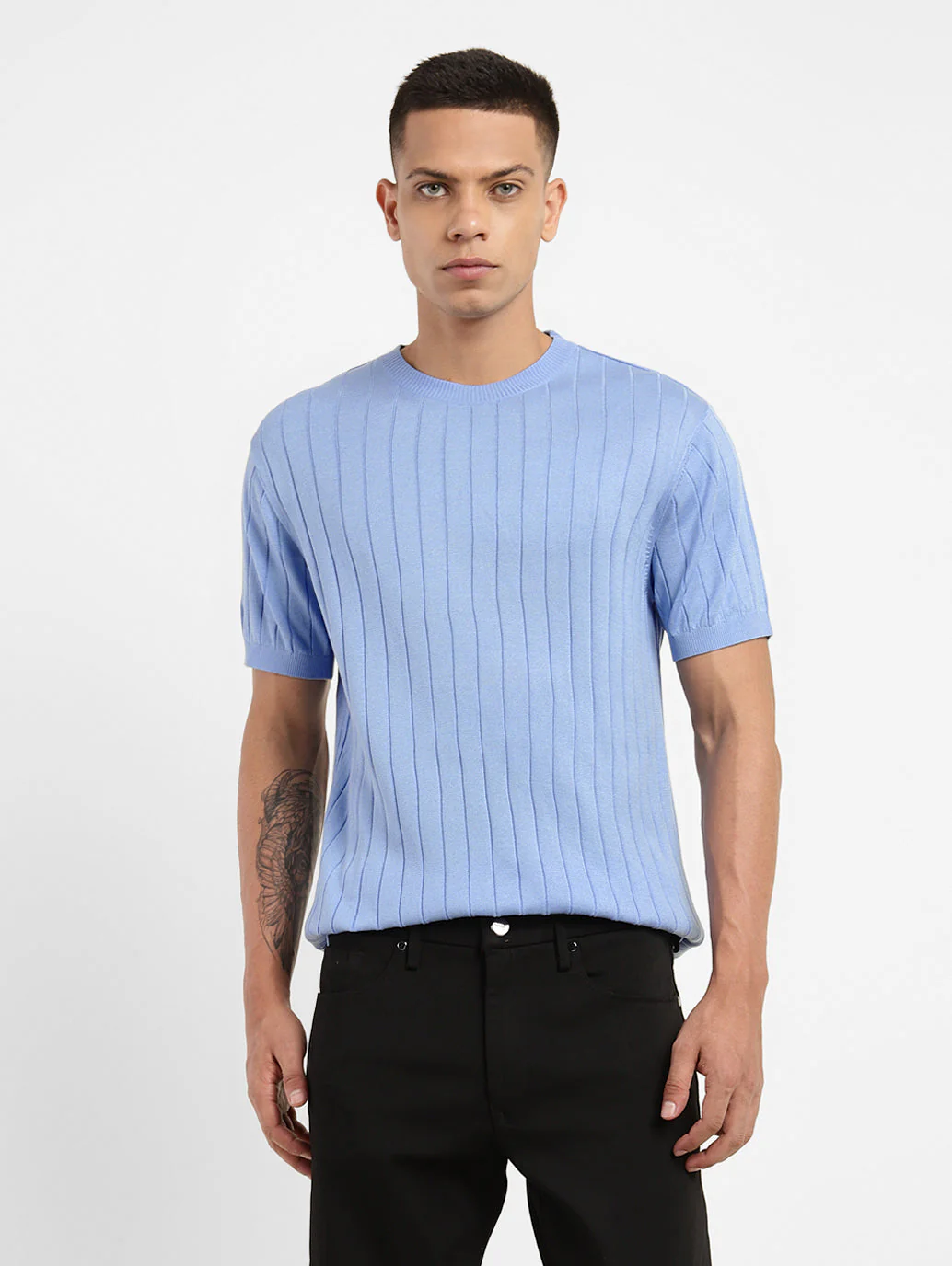 Men's Self Design Crew Neck T-shirt - Image 2
