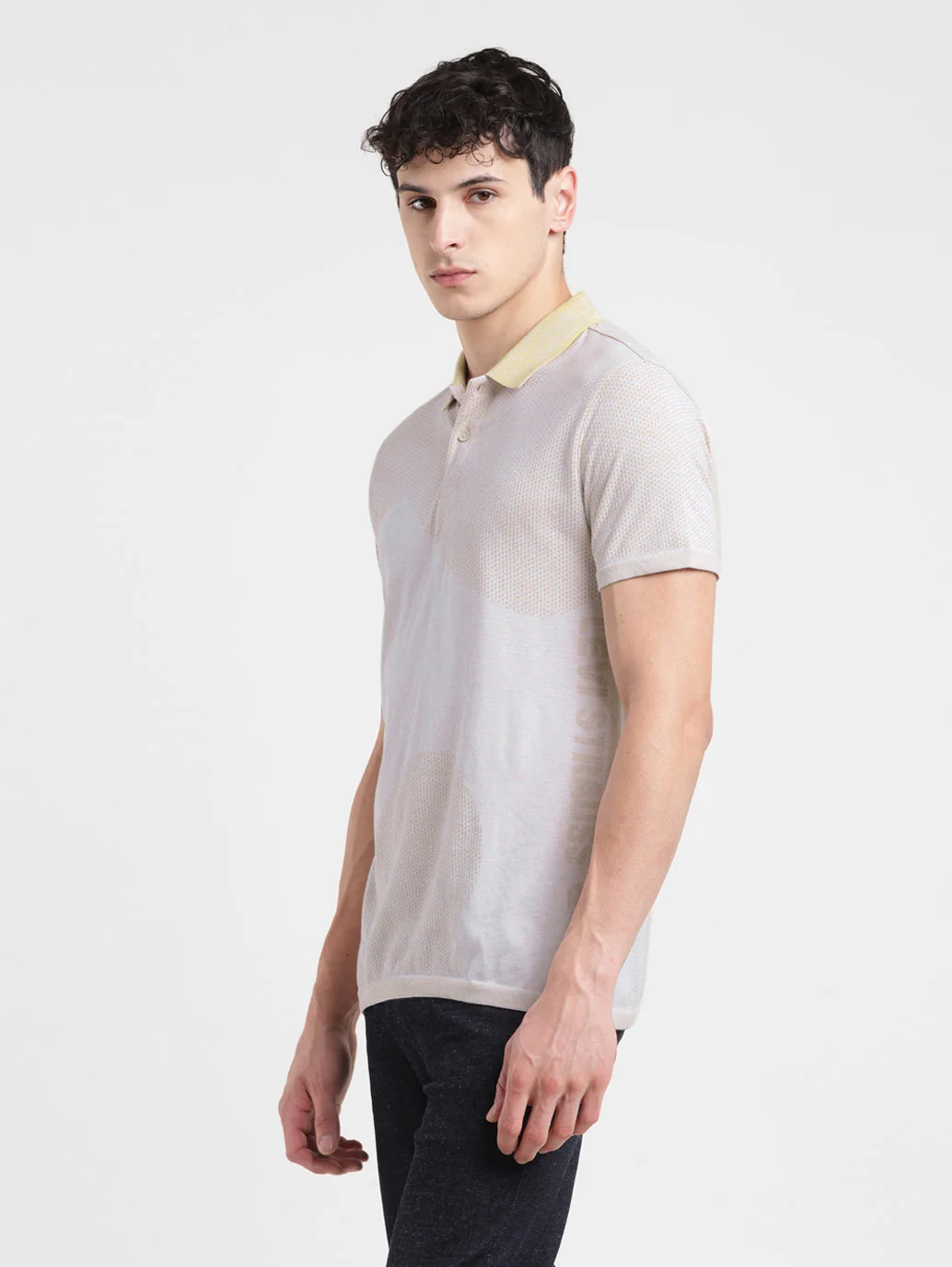 Men's Self Design Polo Collar T-shirt - Image 4