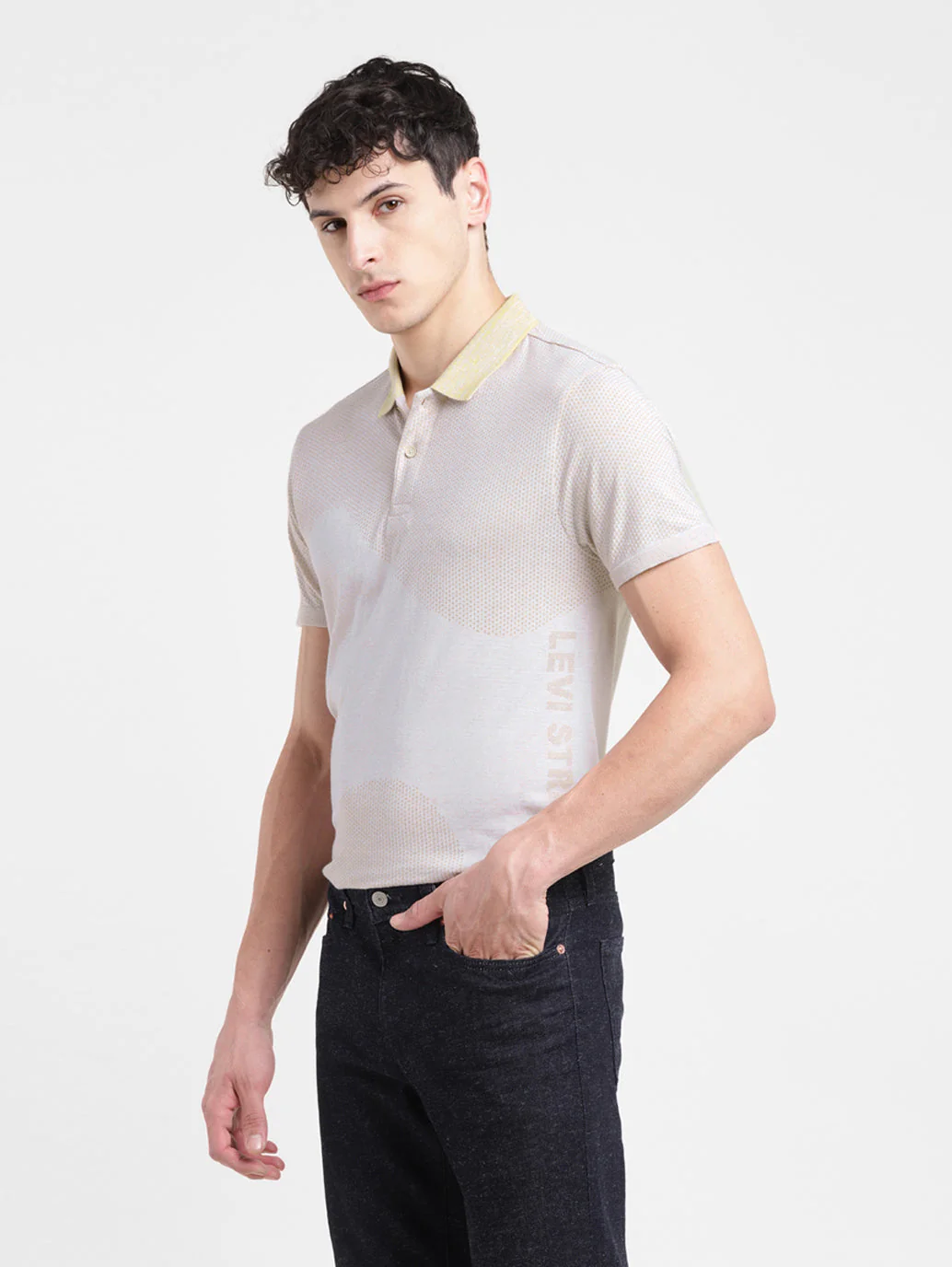 Men's Self Design Polo Collar T-shirt - Image 6