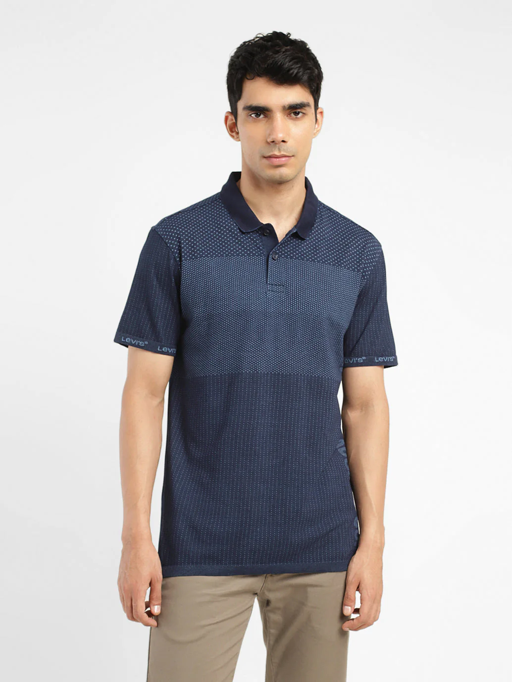 Men's Self Design Polo Collar T-shirt - Image 2