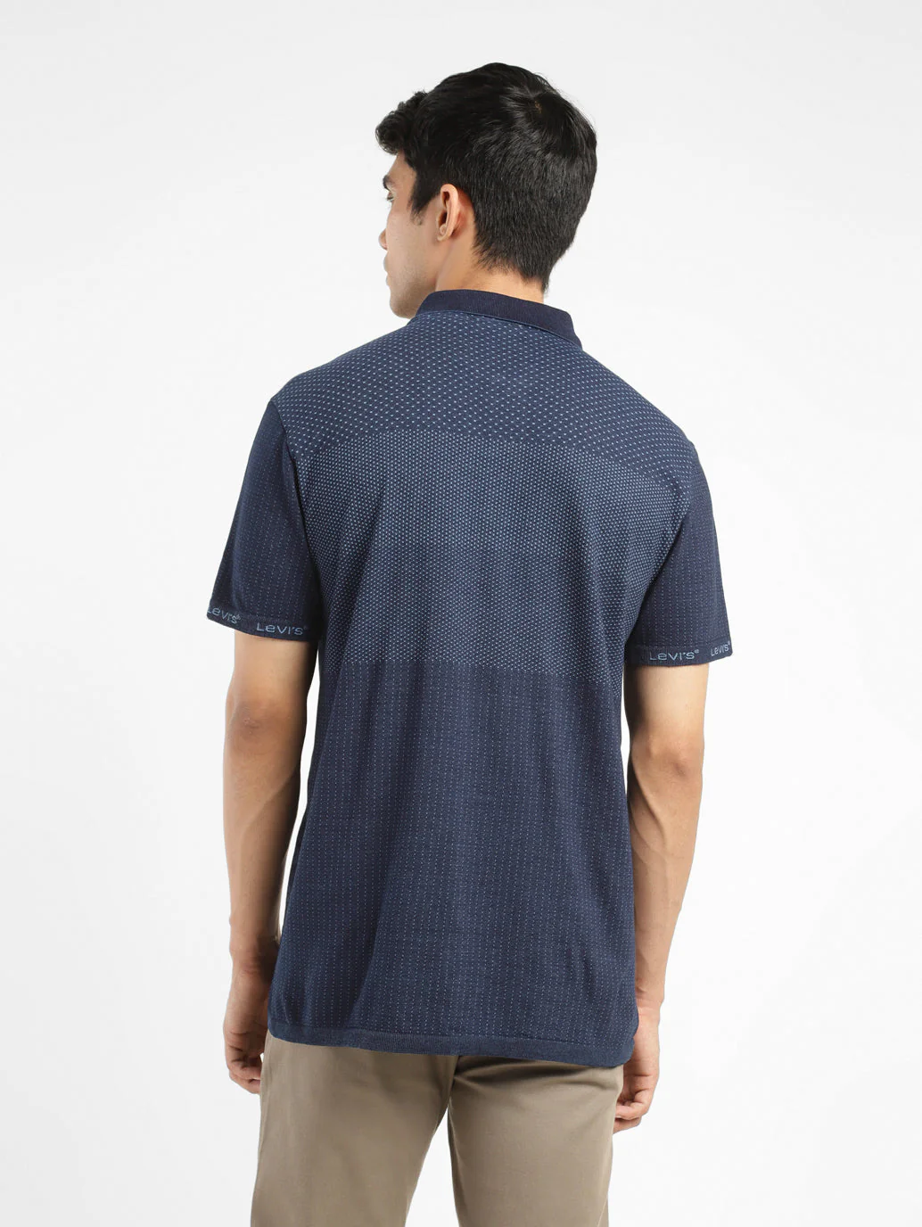 Men's Self Design Polo Collar T-shirt - Image 3