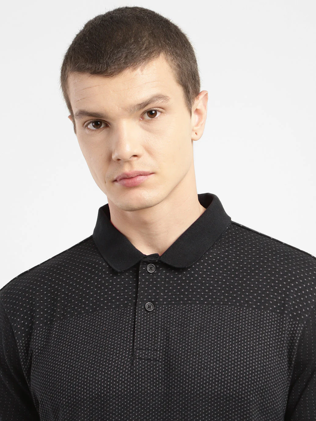 Men's Self Design Polo Collar T-shirt - Image 5
