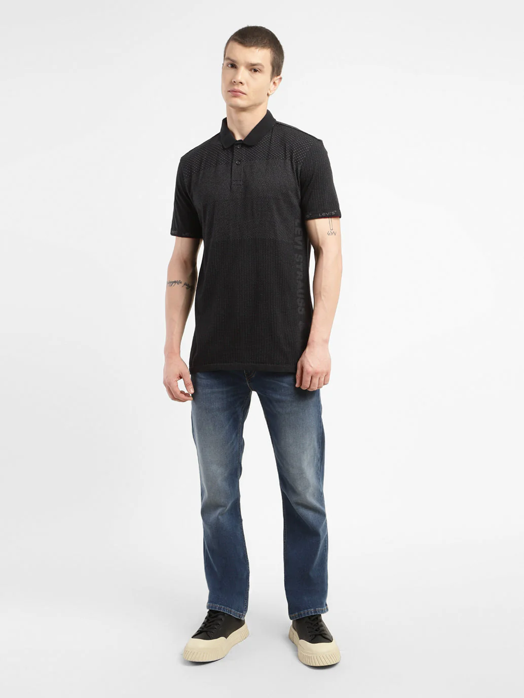 Men's Self Design Polo Collar T-shirt - Image 6