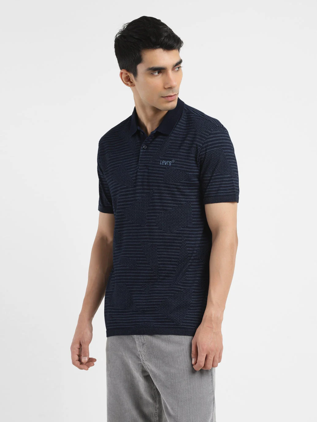 Men's Self Design Polo T shirt - Image 4