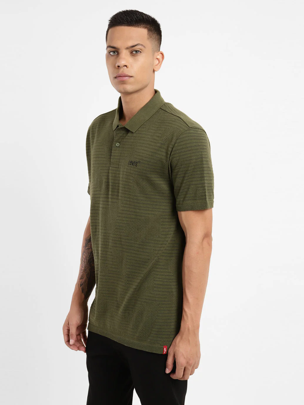 Men's Self Design Polo T shirt - Image 4