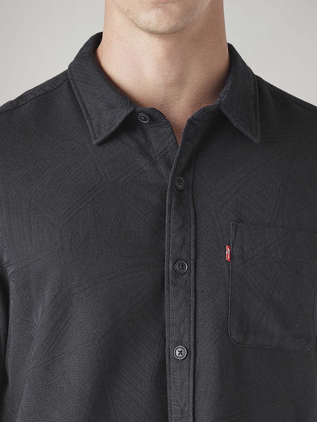 Men's Self Design Relaxed Fit Textured Shirt - Image 4