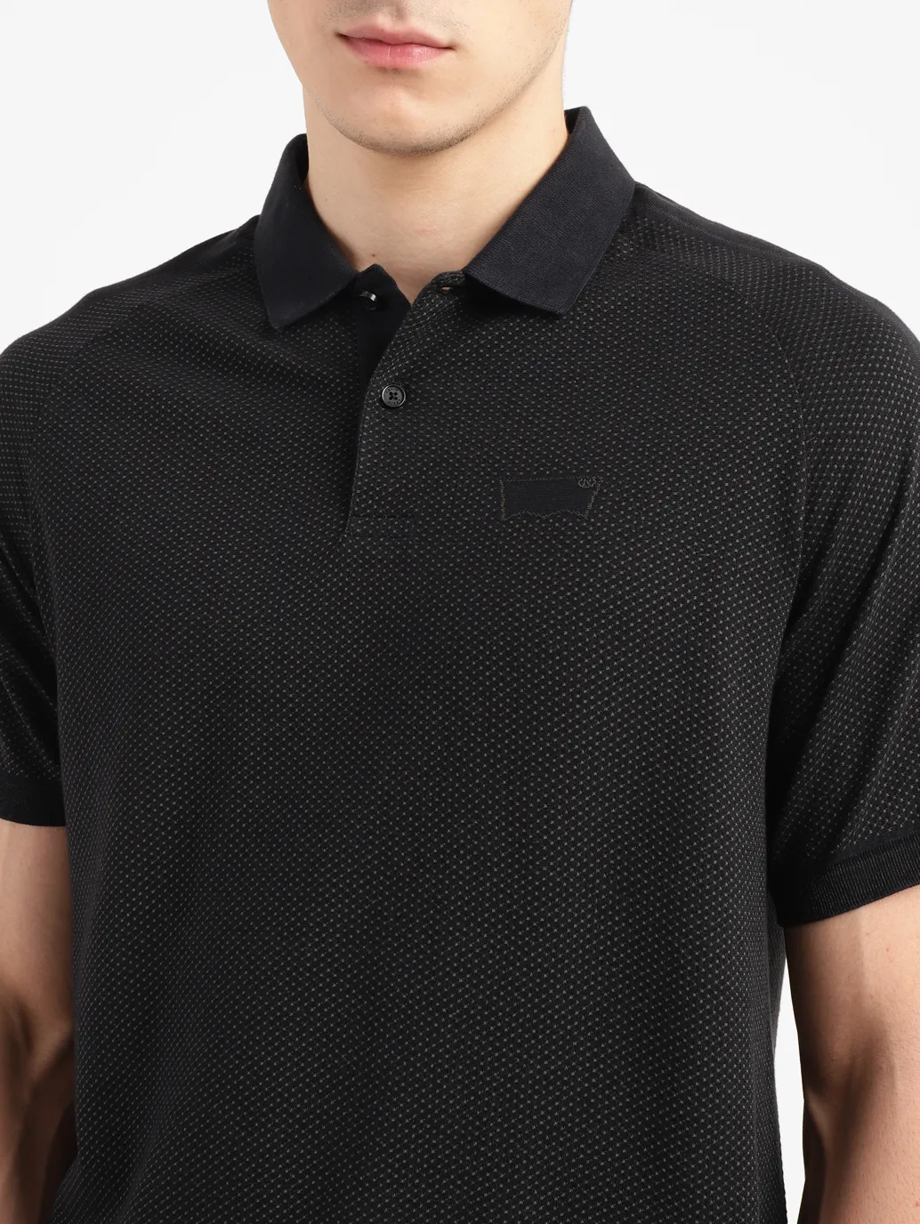 Men's Self Design Slim Fit Polo T-shirt - Image 5