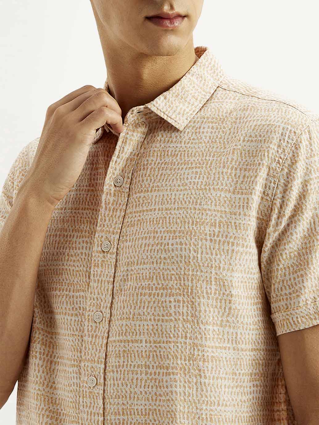 Men's Self Design Slim Fit Shirt - Image 3