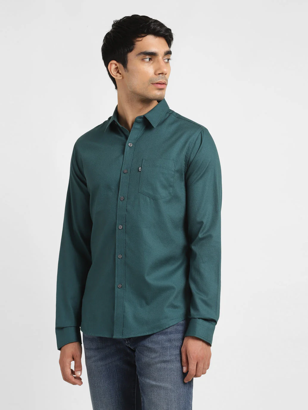 Men's Self Design Slim Fit Shirt - Image 4