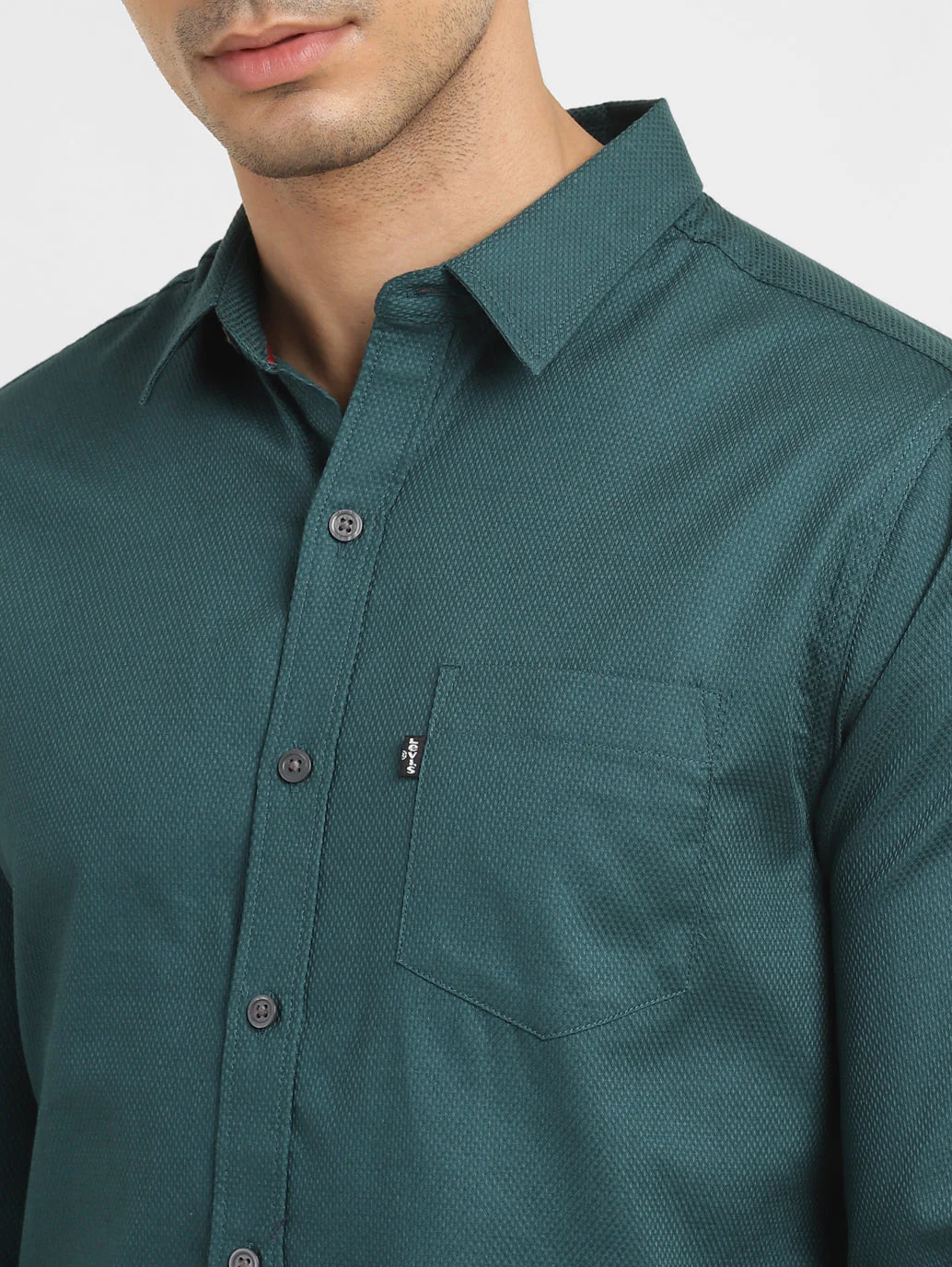 Men's Self Design Slim Fit Shirt - Image 5