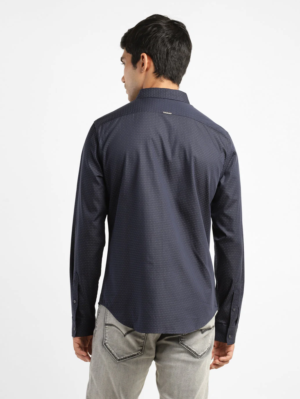 Men's Self Design Slim Fit Shirt - Image 3