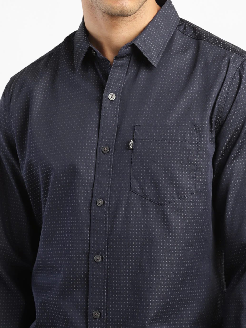 Men's Self Design Slim Fit Shirt - Image 5