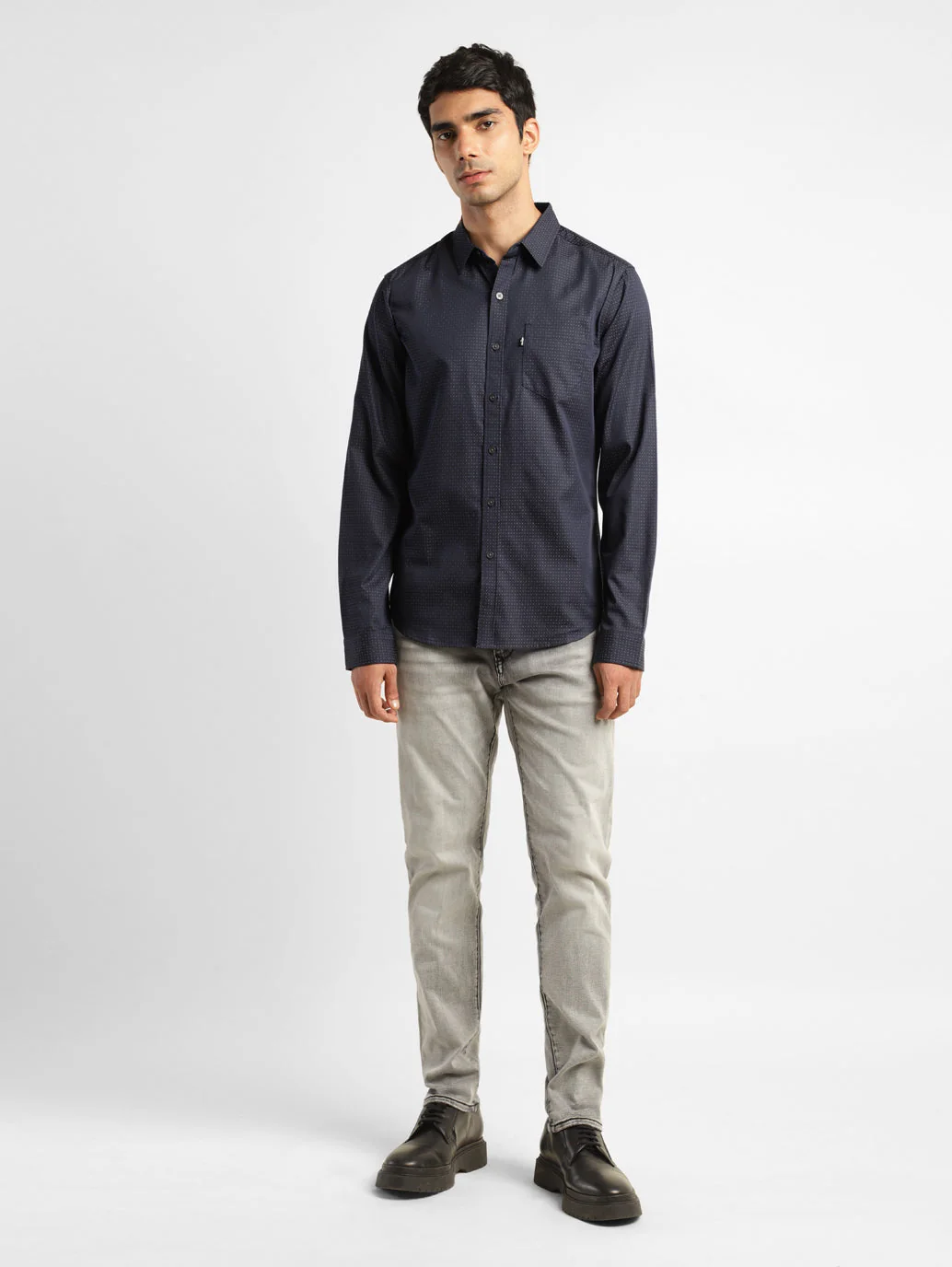 Men's Self Design Slim Fit Shirt - Image 6