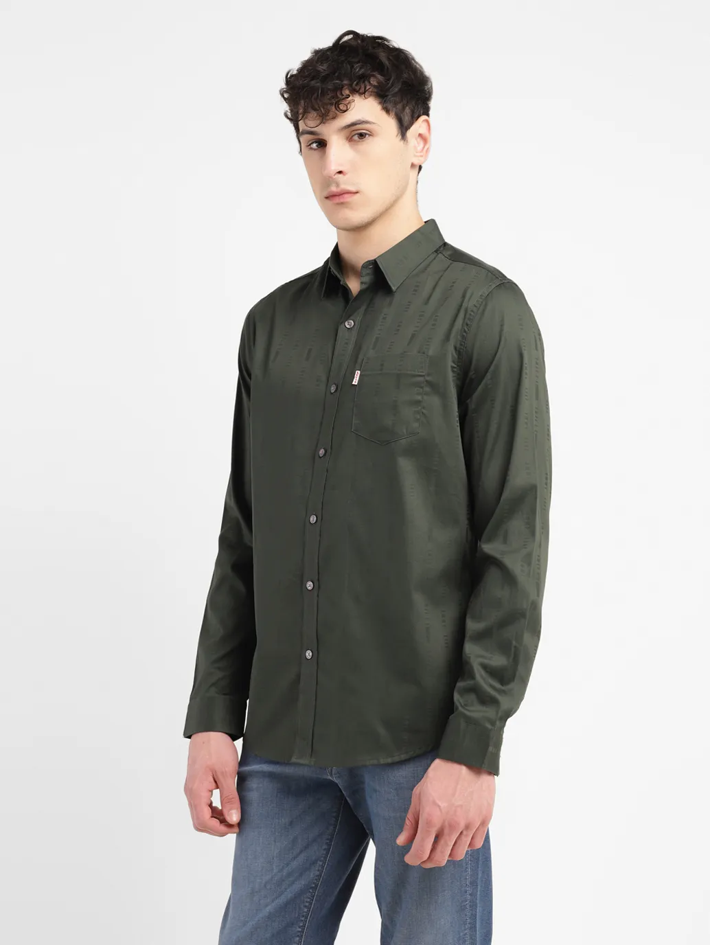 Men's Redloop Self Design Slim Fit Shirt - Image 4