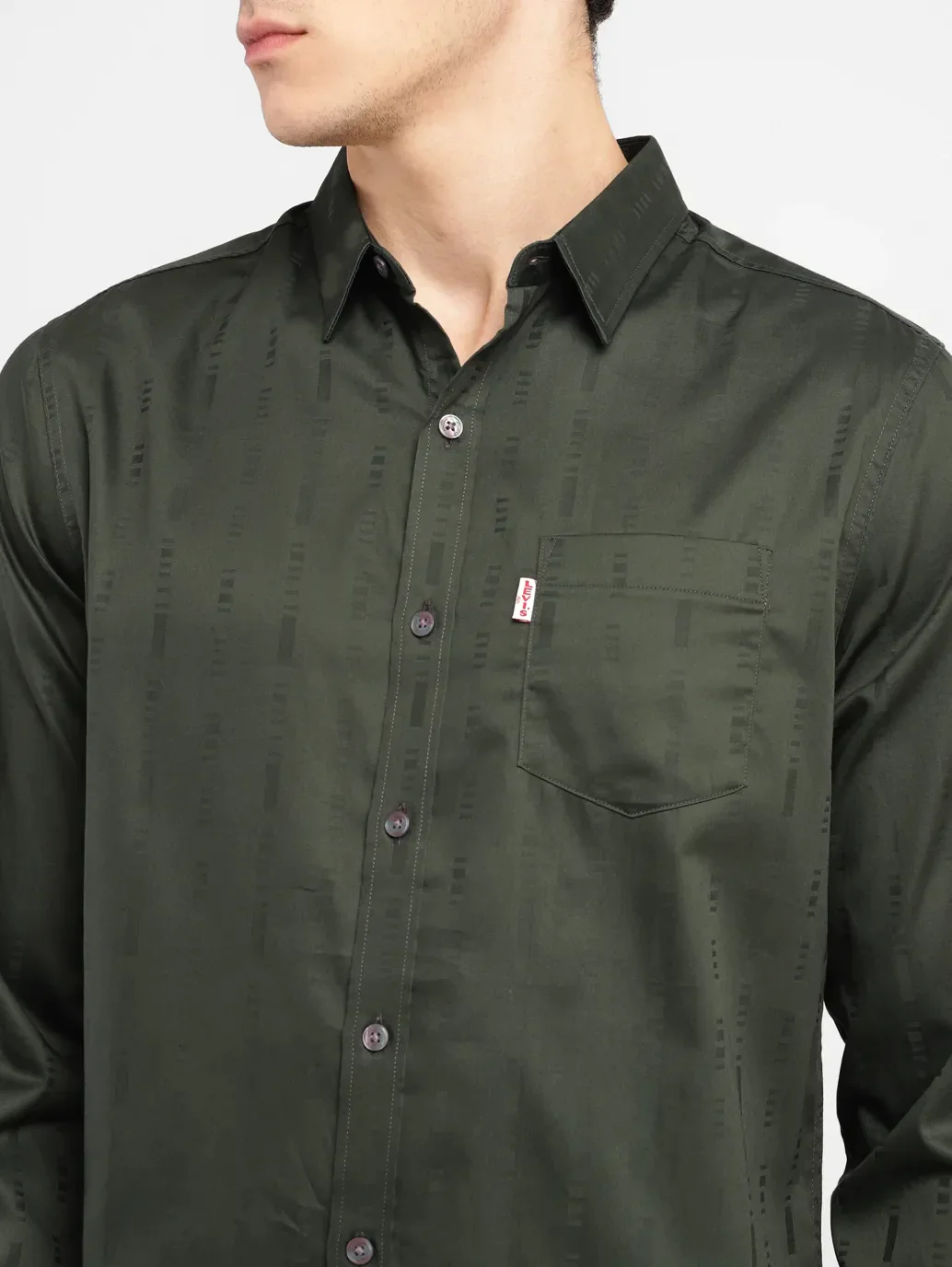 Men's Redloop Self Design Slim Fit Shirt - Image 5