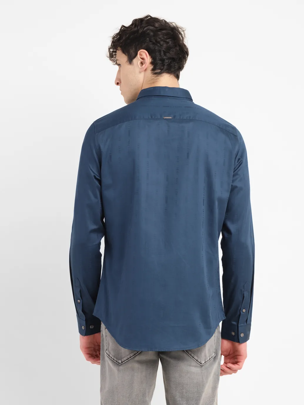 Men's Redloop Self Design Slim Fit Shirt - Image 3
