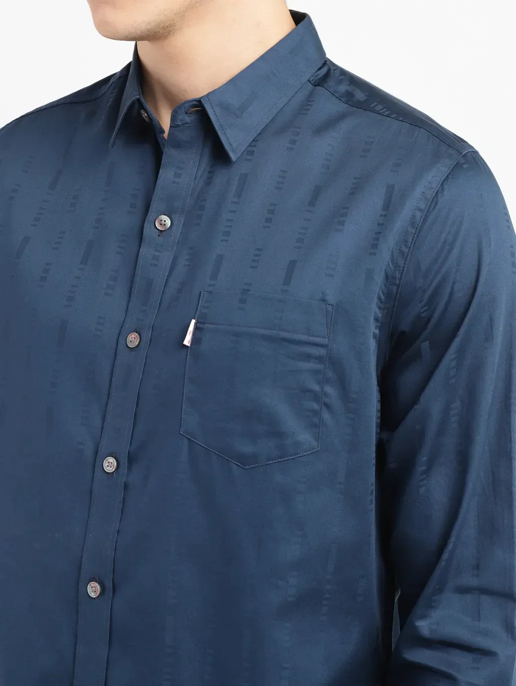 Men's Redloop Self Design Slim Fit Shirt - Image 5