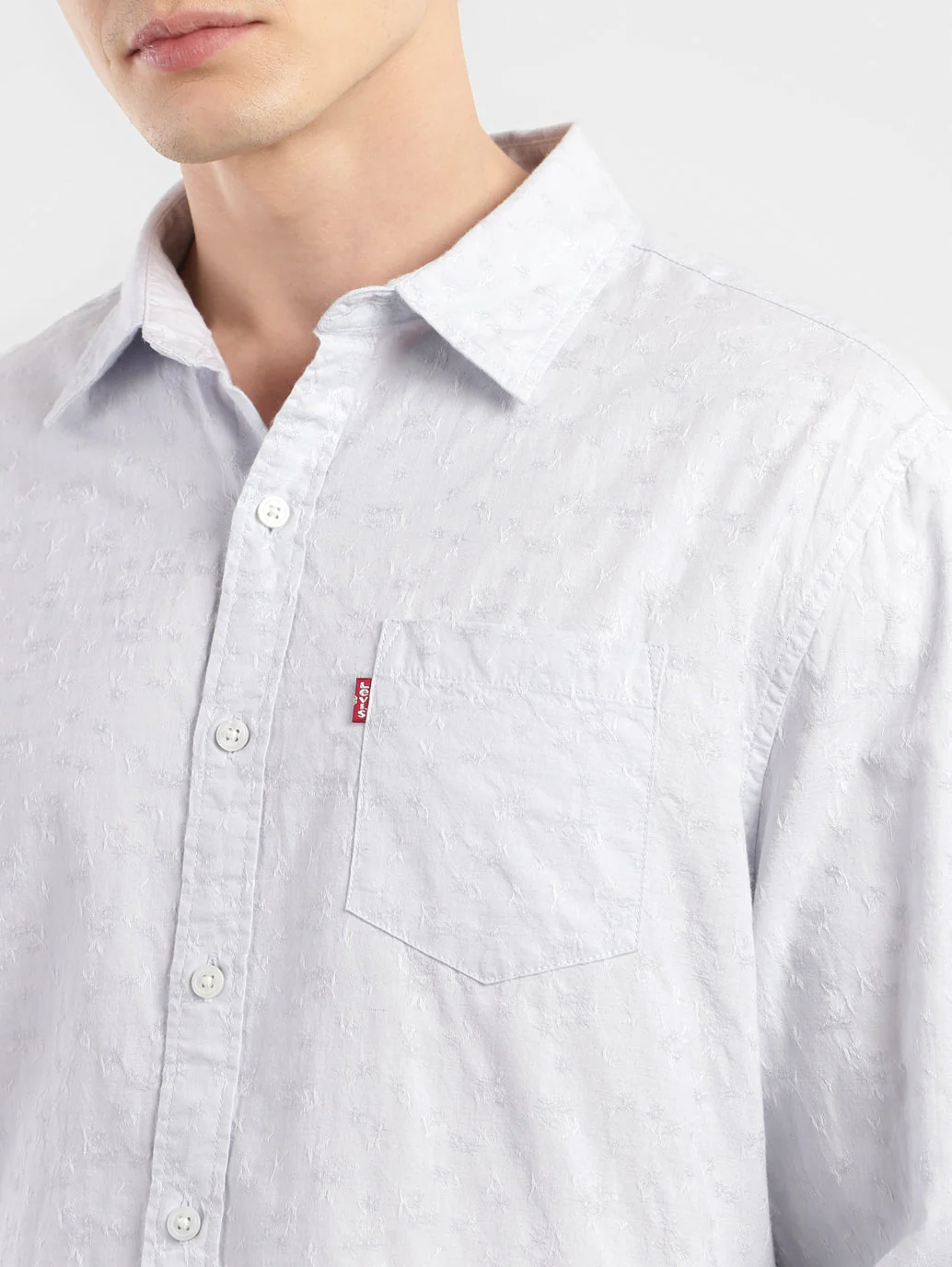 Men's Self Design Slim Fit Linen Shirt - Image 5