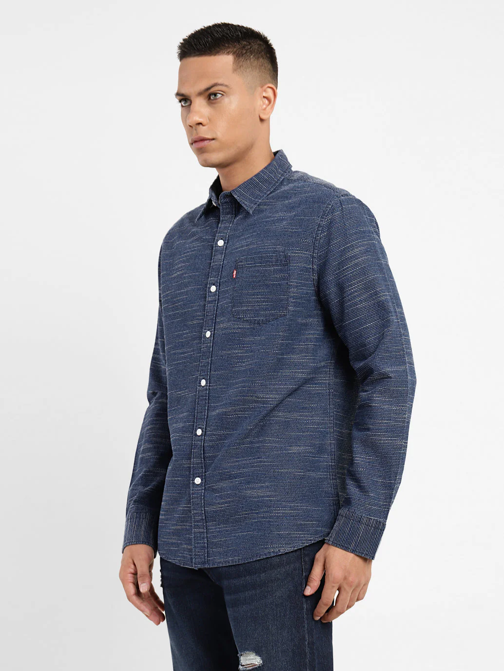 Men's Self Design Slim Fit Shirt - Image 4