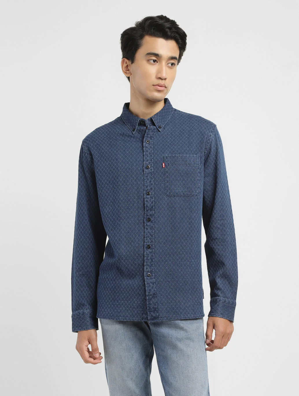 Men's Self Design Slim Fit Shirt - Image 2
