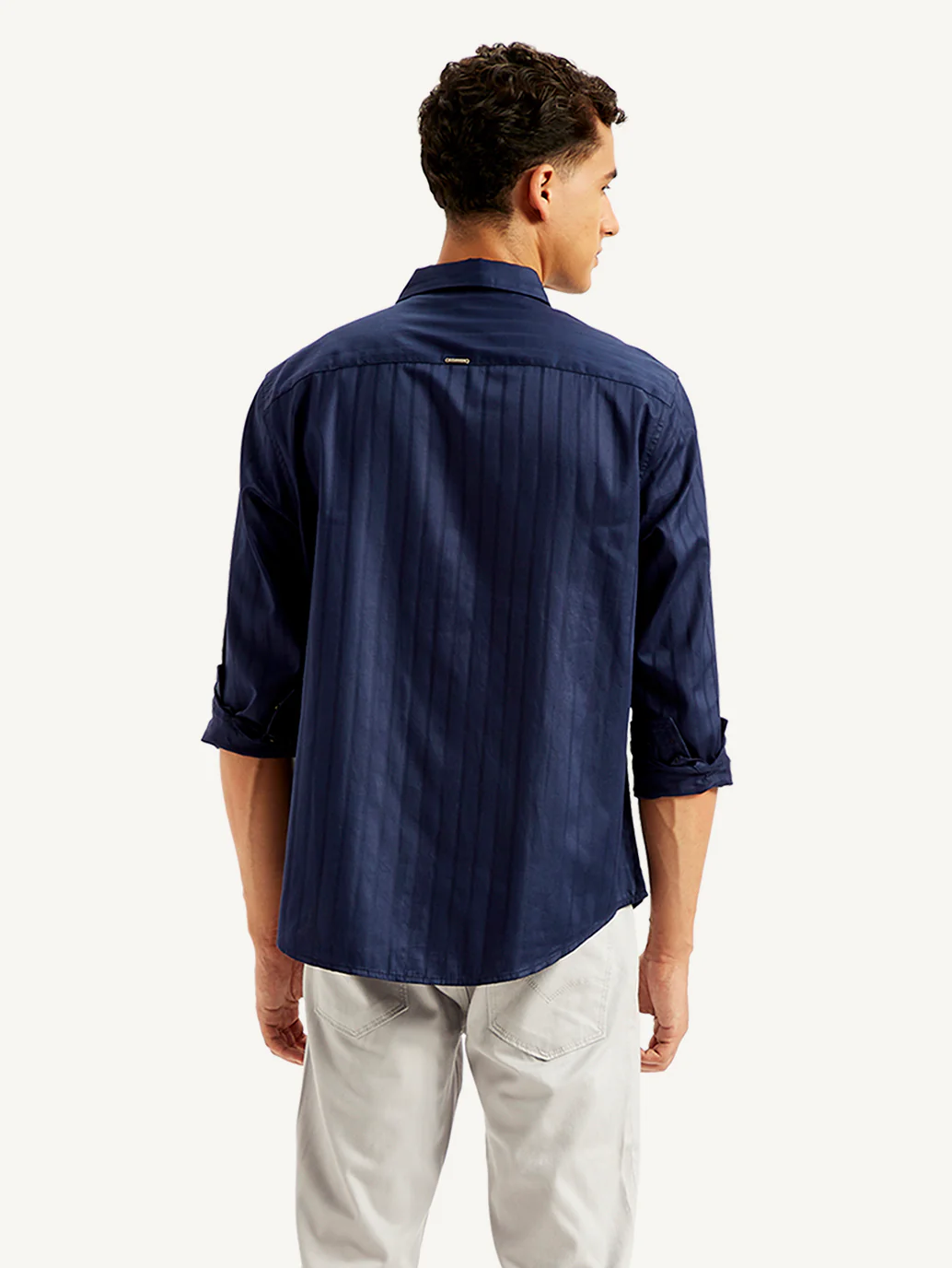 Men's Redloop Self Design Slim Fit Shirt - Image 3