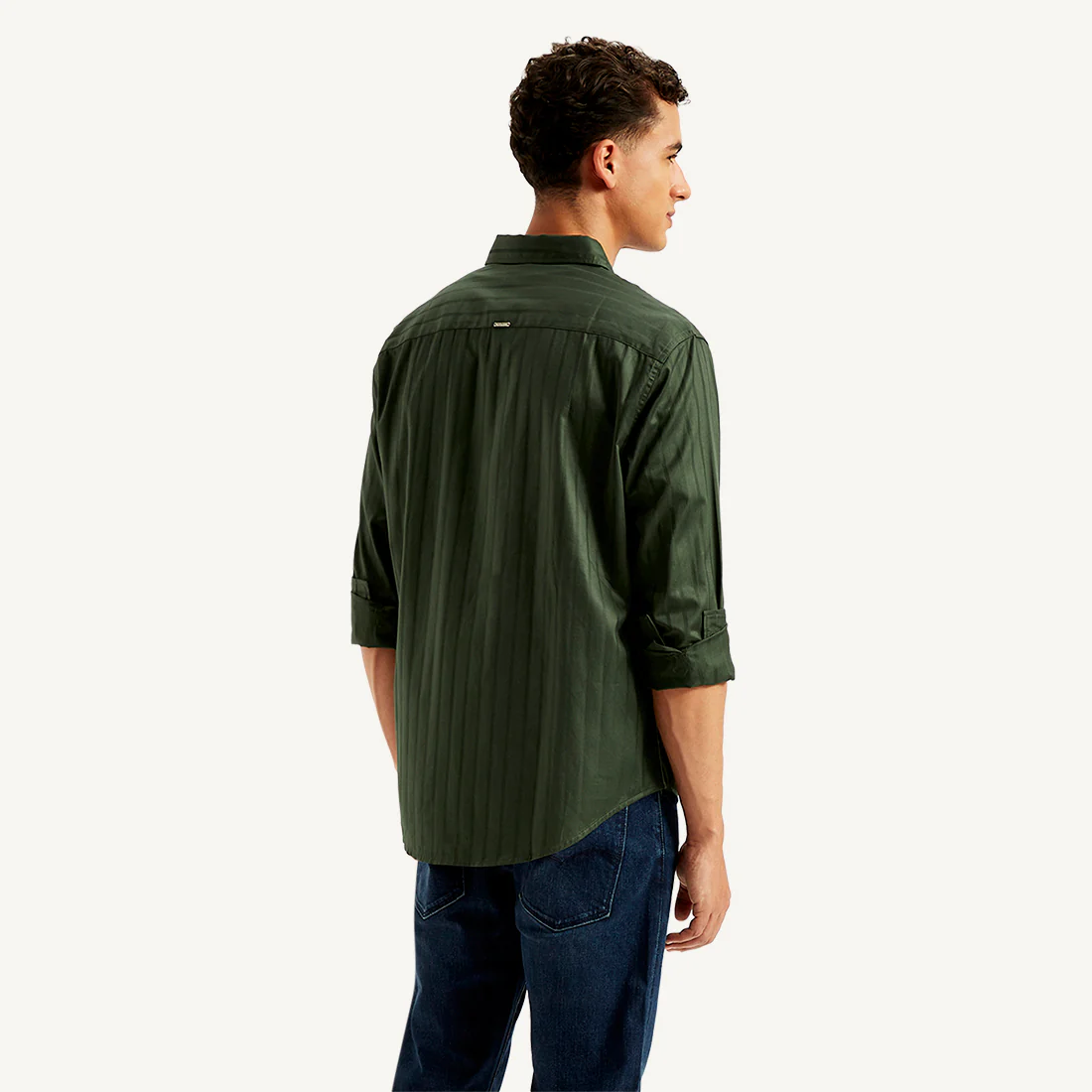 Men's Redloop Self Design Slim Fit Shirt - Image 3