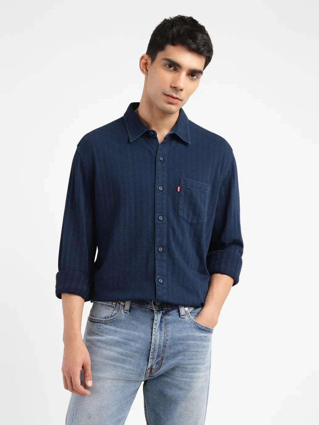 Men's Self Design Slim Fit Shirt