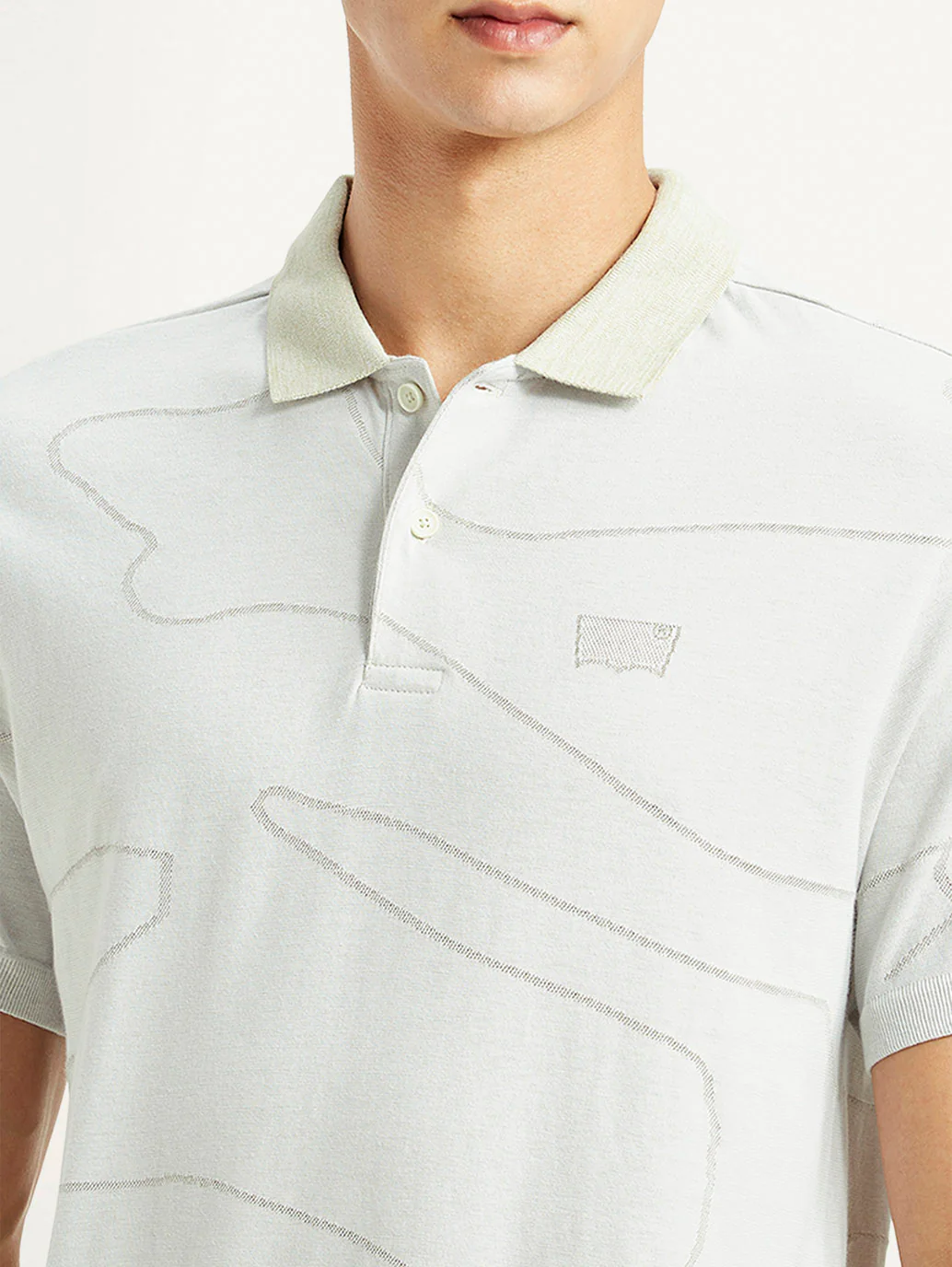 Men's Solid White Slim Fit Polo T-shirt - Image 3