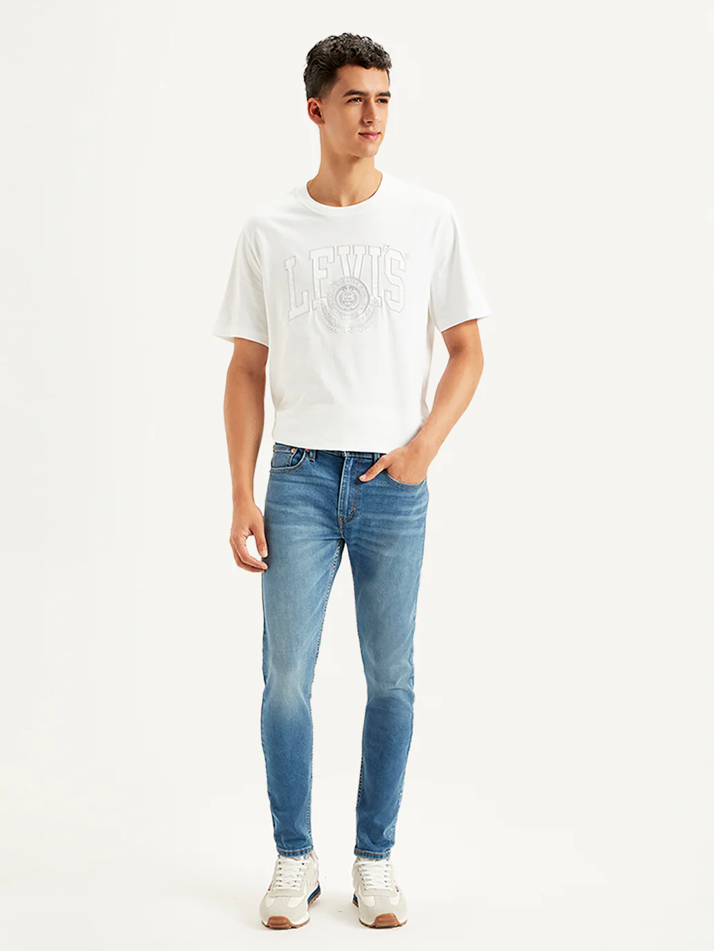 Men's Blue Skinny Fit Mid Rise Jeans - Image 2