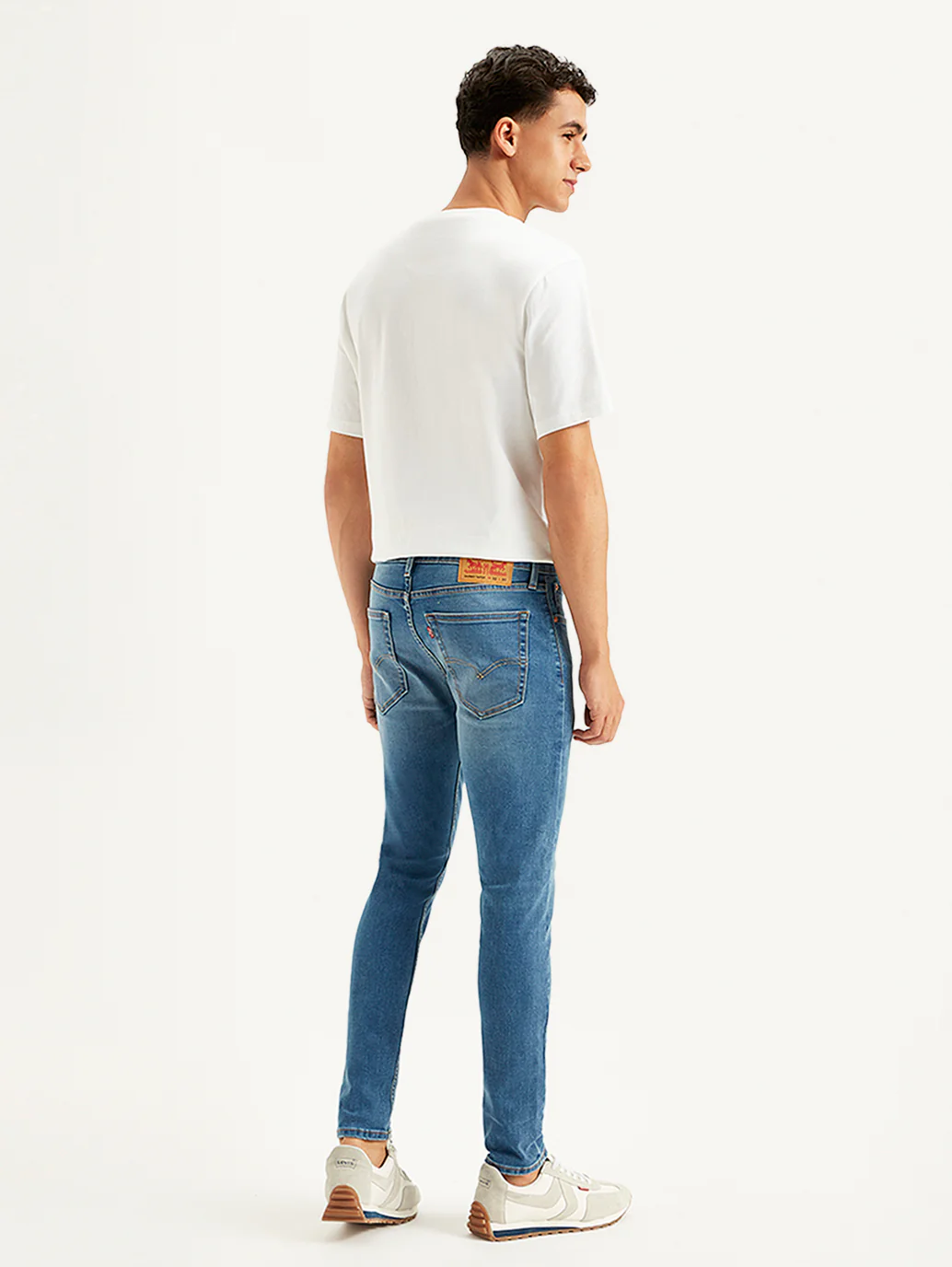 Men's Blue Skinny Fit Mid Rise Jeans - Image 3
