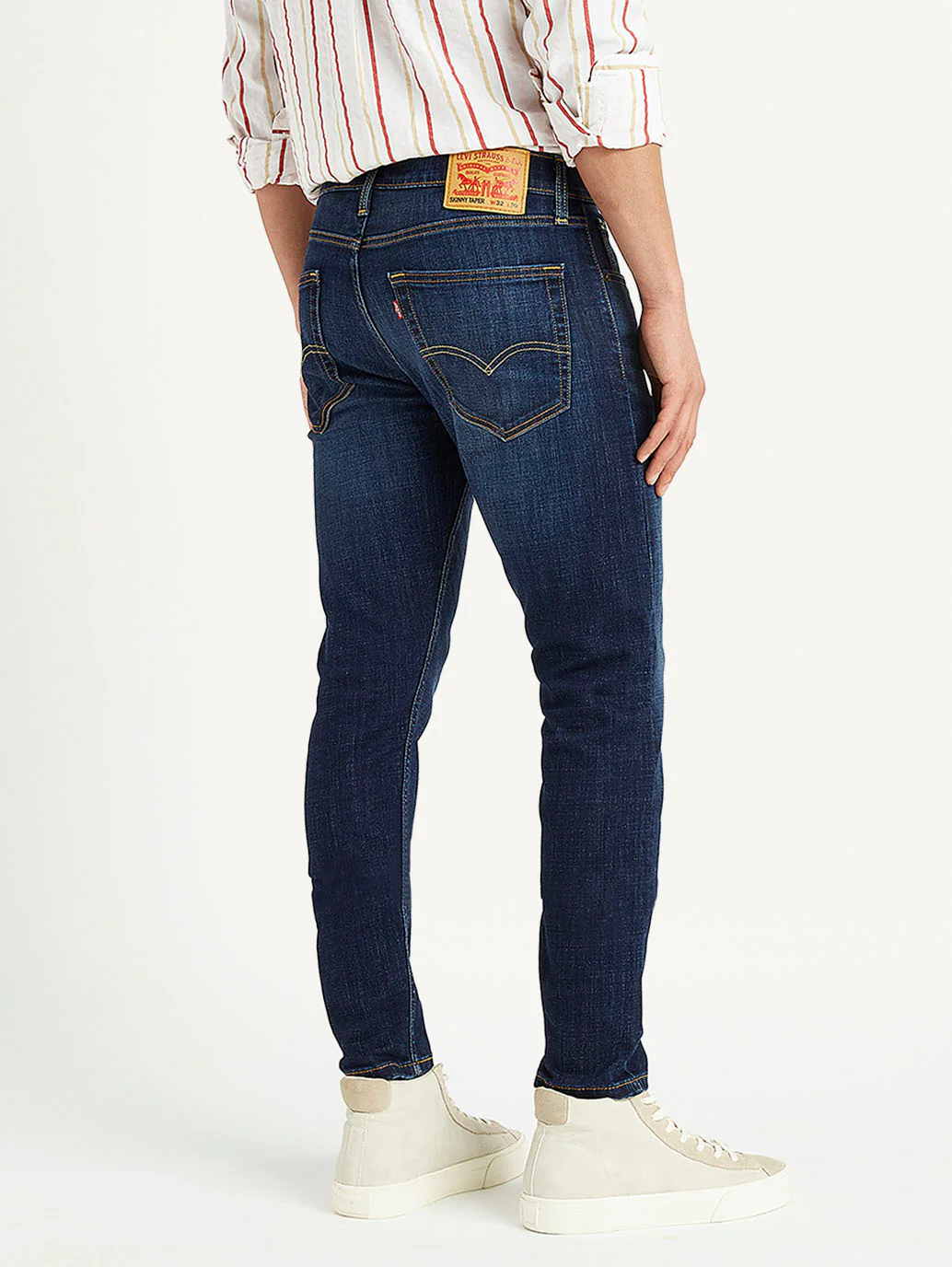 Men's Navy Blue Skinny Fit Mid Rise Jeans - Image 2