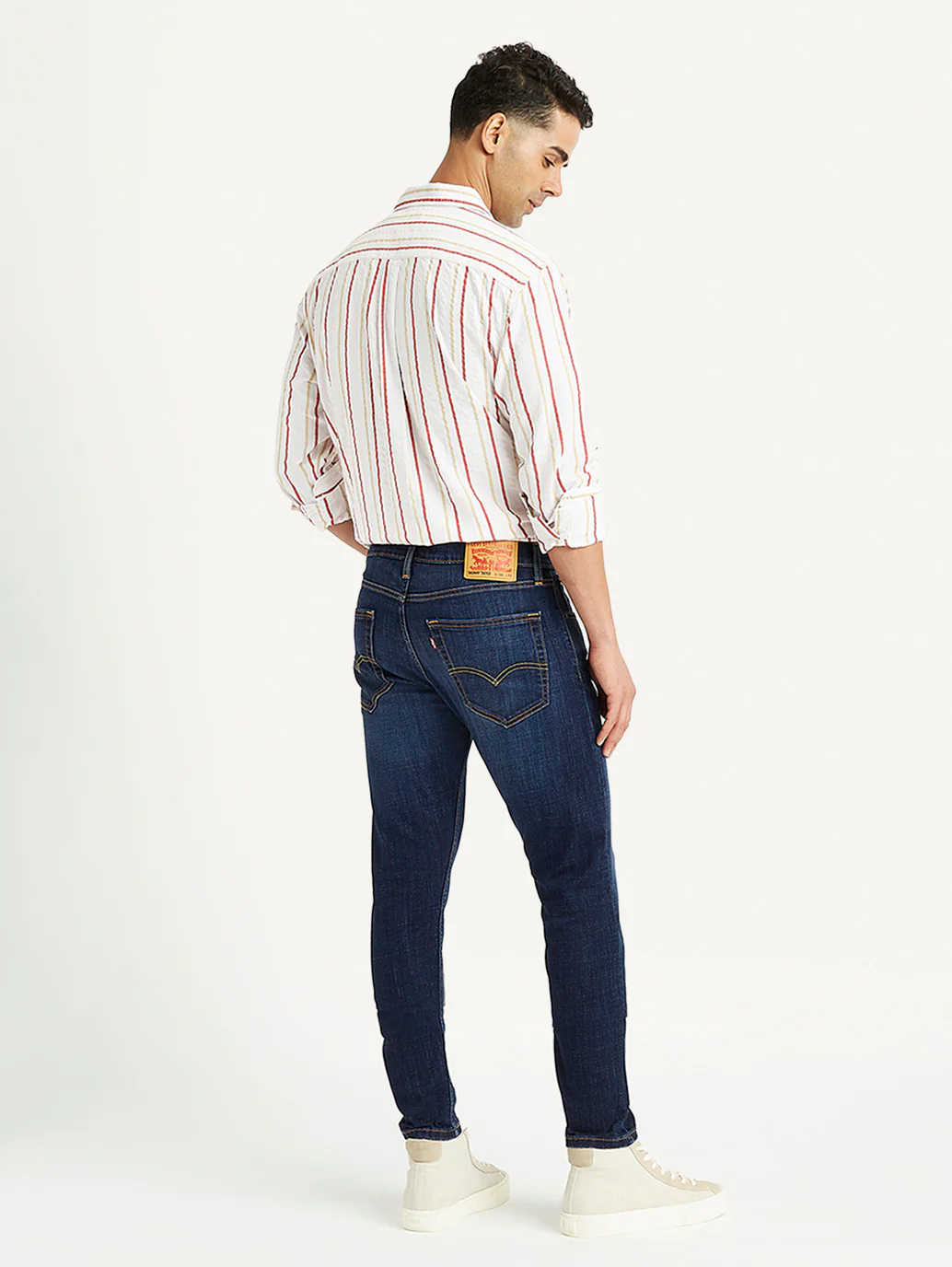 Men's Navy Blue Skinny Fit Mid Rise Jeans - Image 5