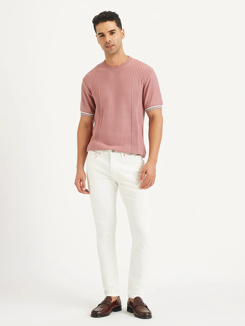 Men's White Skinny Fit Mid Rise Jeans - Image 3