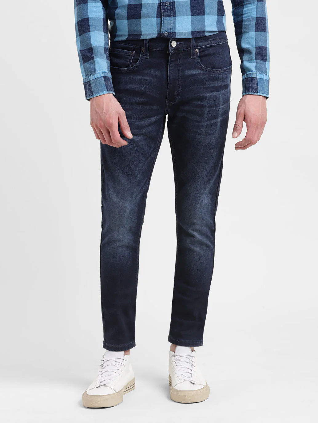 Men's Blue Skinny Fit Mid Rise Jeans