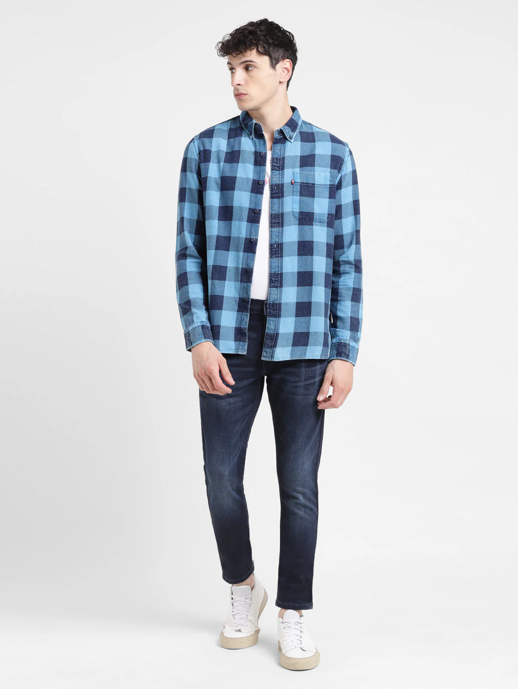 Men's Blue Skinny Fit Mid Rise Jeans - Image 2