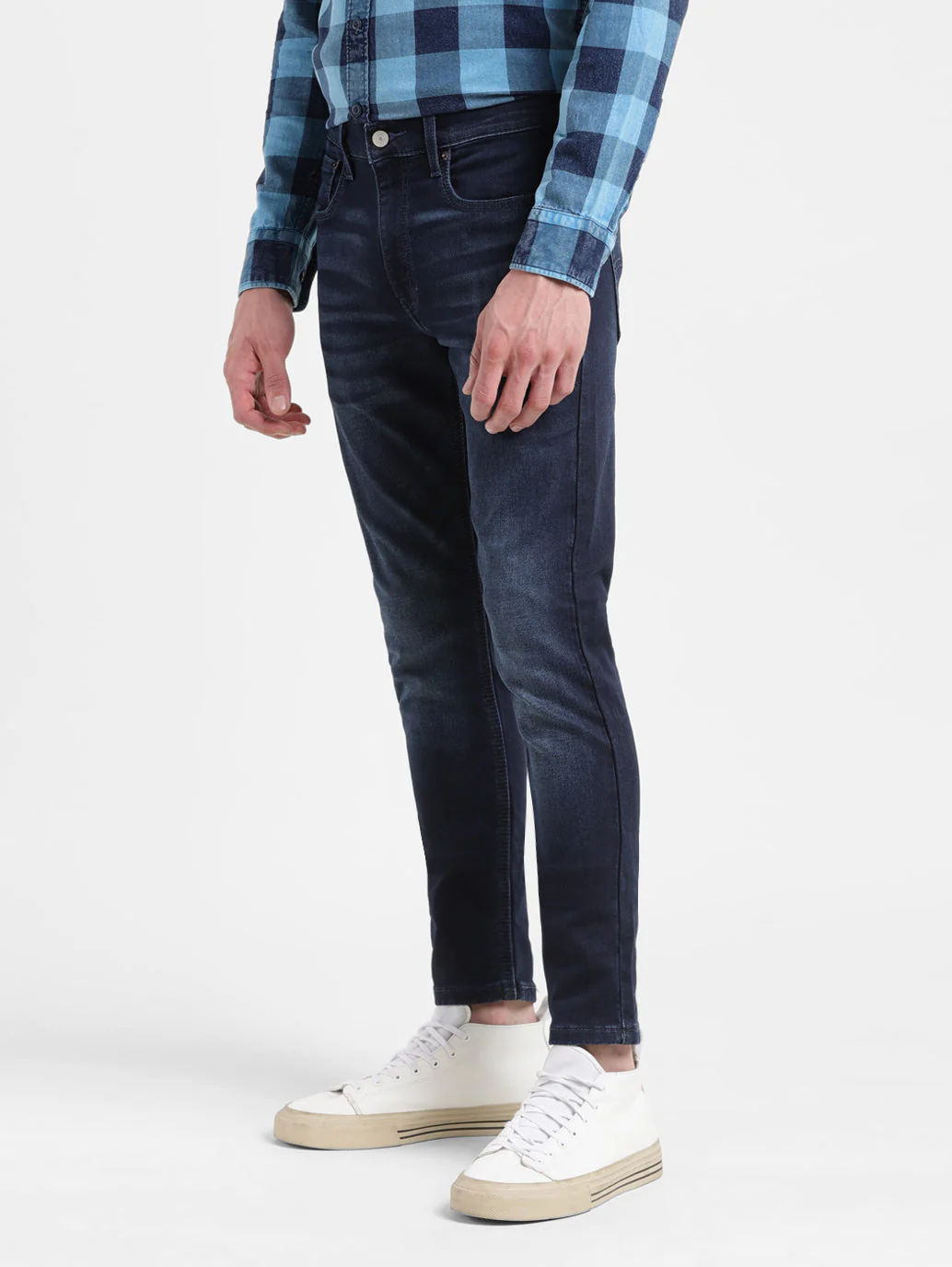 Men's Blue Skinny Fit Mid Rise Jeans - Image 4