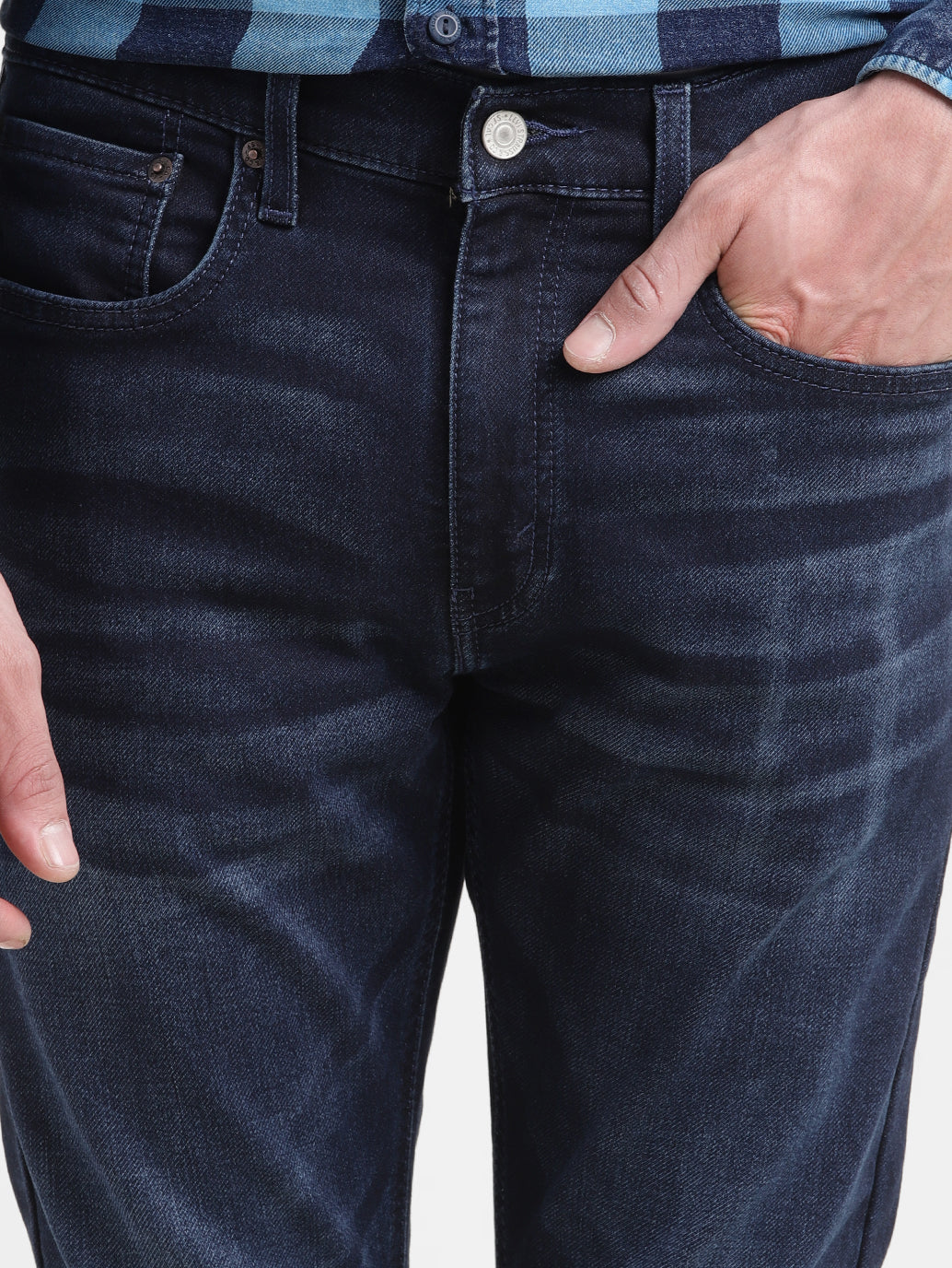 Men's Blue Skinny Fit Mid Rise Jeans - Image 5